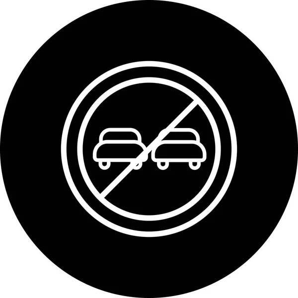 Illustration Overtaking prohibited Icon — Stock Photo, Image