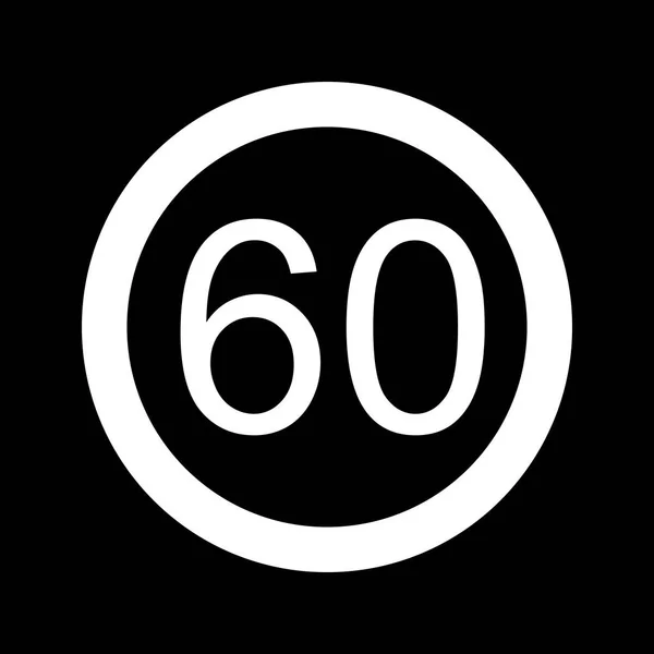 Ilustracja ograniczenie prędkości 60 ikona — Zdjęcie stockowe