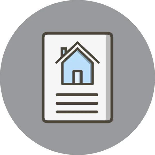 Illustration House Document Icon — Stock Photo, Image