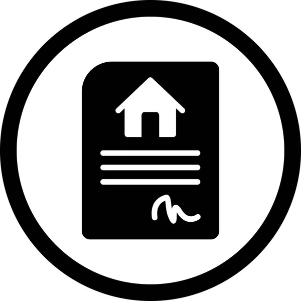Ilustracja ikona kontraktu domu — Zdjęcie stockowe