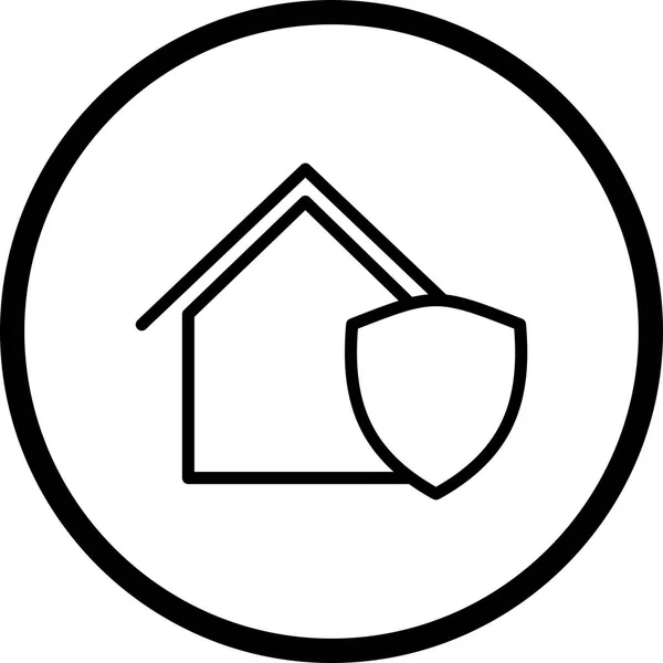 Illustration  Protected House Icon — Stock Photo, Image