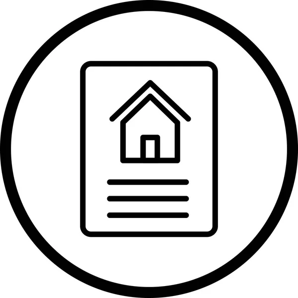 Illustration House Document Icon — Stock Photo, Image