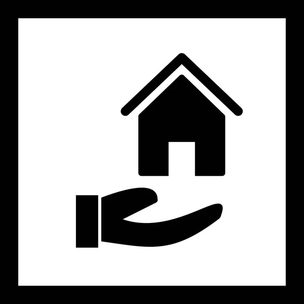 Illustration  House on Hand Icon — Stock Photo, Image