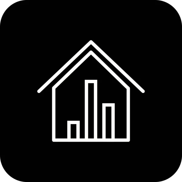 Ilustrace – ikona statistiky nemovitostí — Stock fotografie