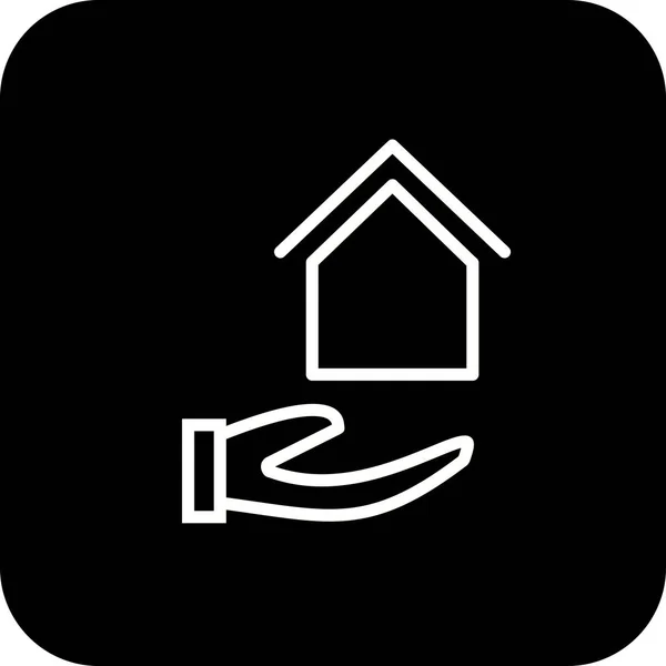 Illustration Haus auf Hand Symbol — Stockfoto