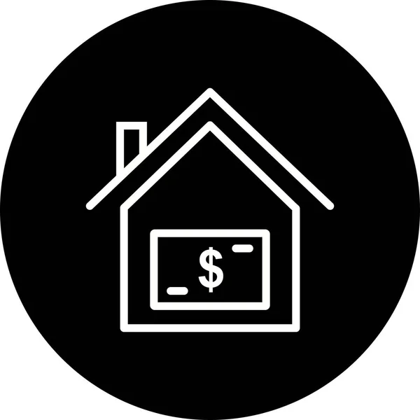 Ілюстрація Будинок Ціна ікона — стокове фото