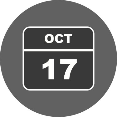 17 Ekim Tarih tek günlük takvim