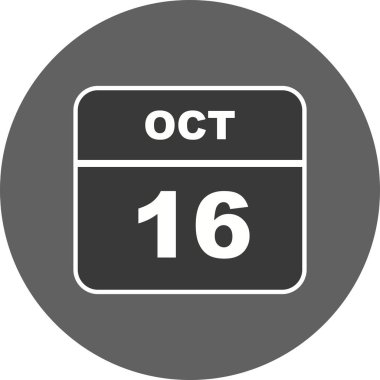 16 Ekim Tarih tek günlük takvim