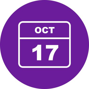 17 Ekim Tarih tek günlük takvim