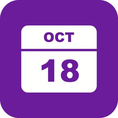 18 Ekim Tarih tek günlük takvim