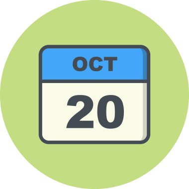 20 Ekim Tarih tek günlük takvim