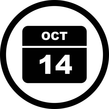 14 Ekim Tarih tek günlük takvim