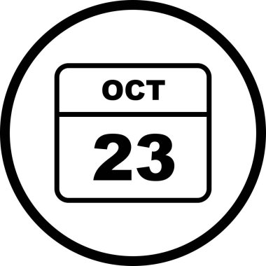 23 Ekim Tarih tek günlük takvim