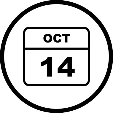 14 Ekim Tarih tek günlük takvim