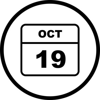 19 Ekim Tarih tek günlük takvim