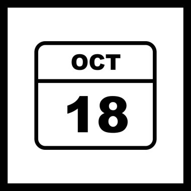 18 Ekim Tarih tek günlük takvim