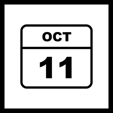 11 Ekim Tarih tek günlük takvim