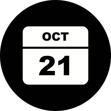 21 Ekim Tarih tek günlük takvim