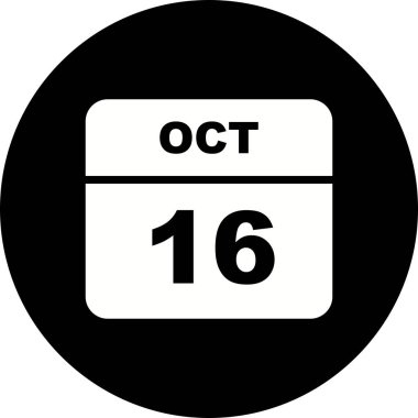 16 Ekim Tarih tek günlük takvim