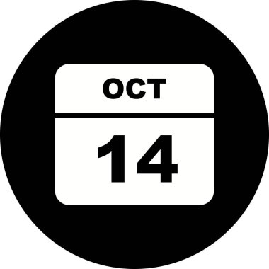 14 Ekim Tarih tek günlük takvim