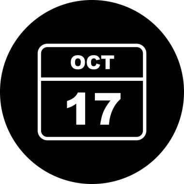 17 Ekim Tarih tek günlük takvim