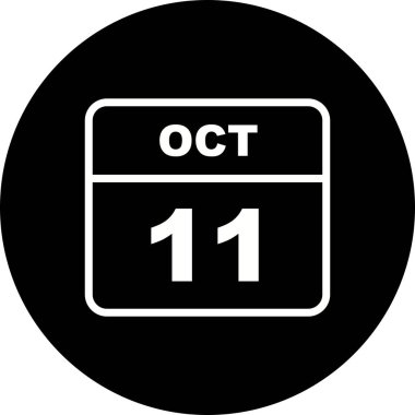 11 Ekim Tarih tek günlük takvim