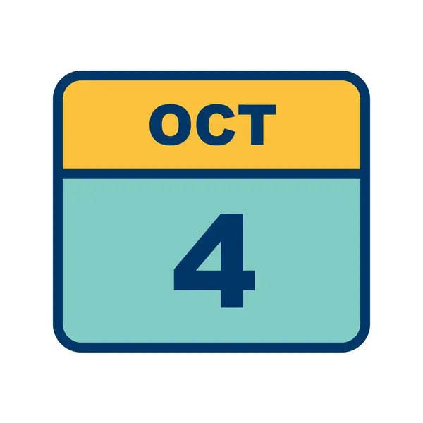 4 de octubre Fecha en un calendario de un solo día — Foto de Stock