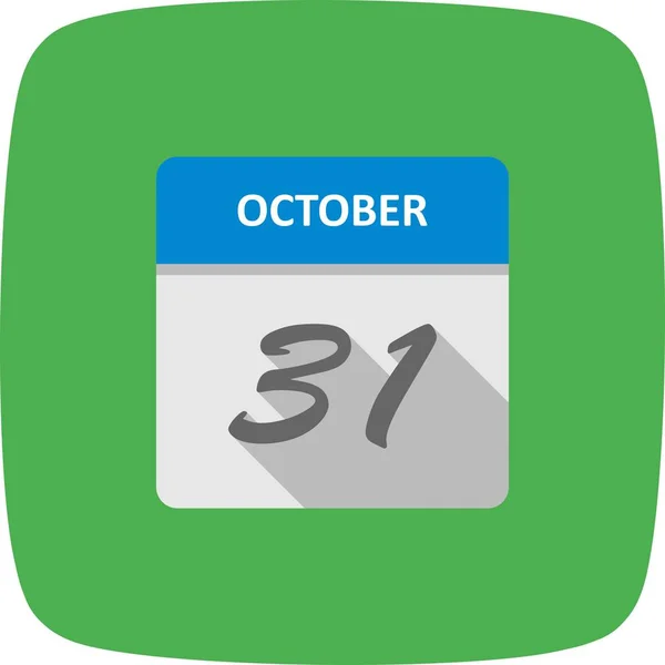 31. Oktober Datum an einem einzigen Tag Kalender — Stockfoto