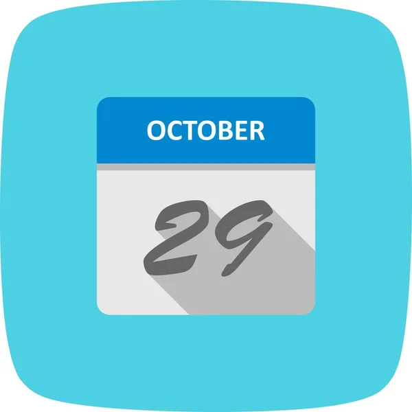 October 29th Date on a Single Day Calendar — Stock Photo, Image