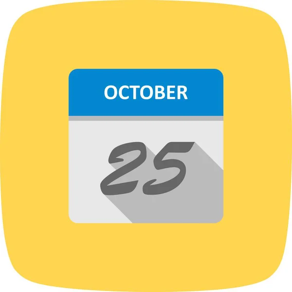 October 25th Date on a Single Day Calendar — Stock Photo, Image