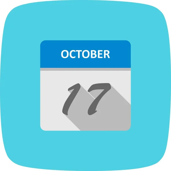 17 oktober Dato på en enkelt dag kalender - Stock-foto