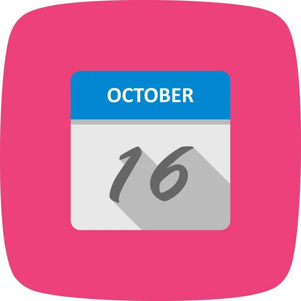 October 16th Date on a Single Day Calendar — Stock Photo, Image
