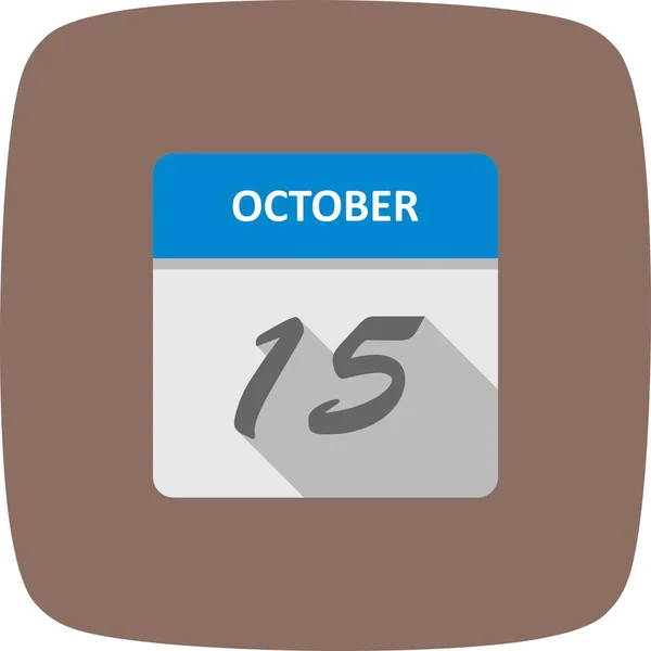 15 oktober datum på en enda dag kalender — Stockfoto
