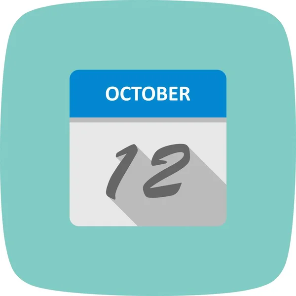 12 Ekim Tarih tek günlük takvim — Stok fotoğraf