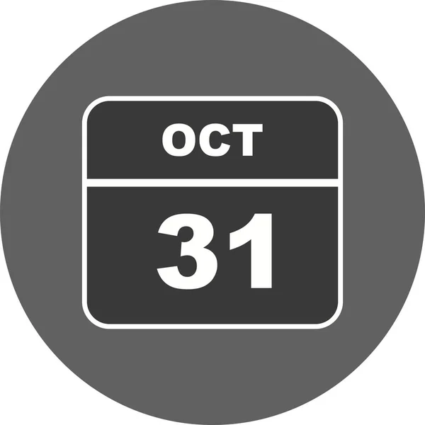 October 31st Date on a Single Day Calendar — Stock Photo, Image