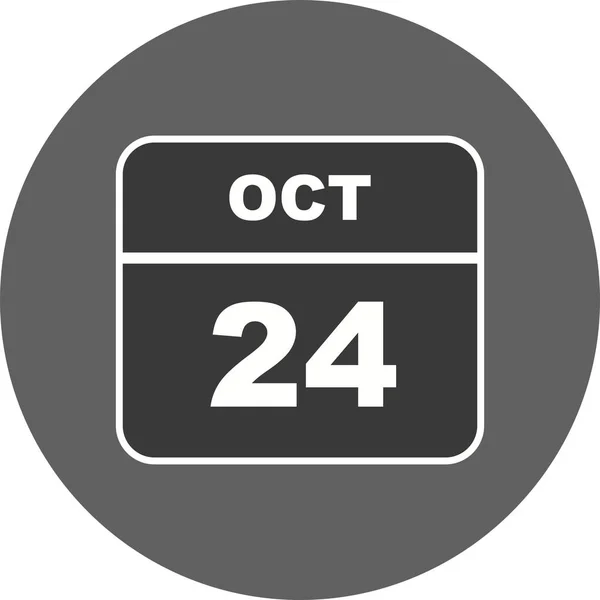 24 de octubre Fecha en un calendario de un solo día — Foto de Stock