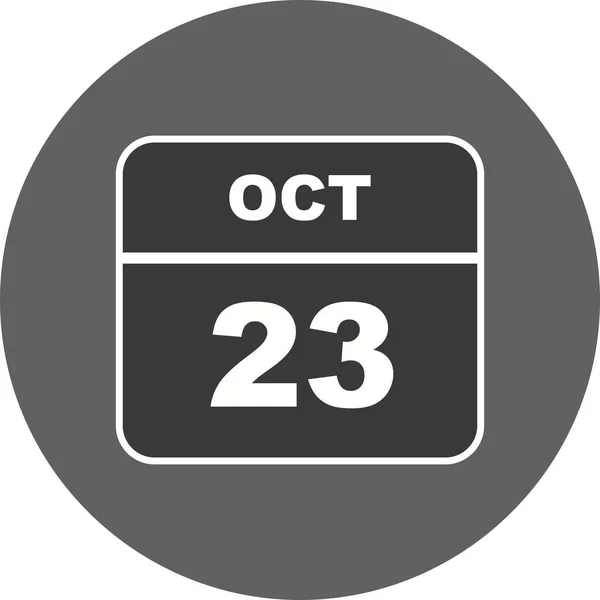 23. Oktober Datum an einem einzigen Tag Kalender — Stockfoto