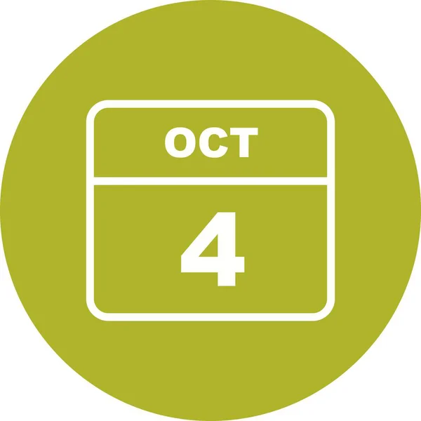 October 4th Date on a Single Day Calendar — Stock Photo, Image