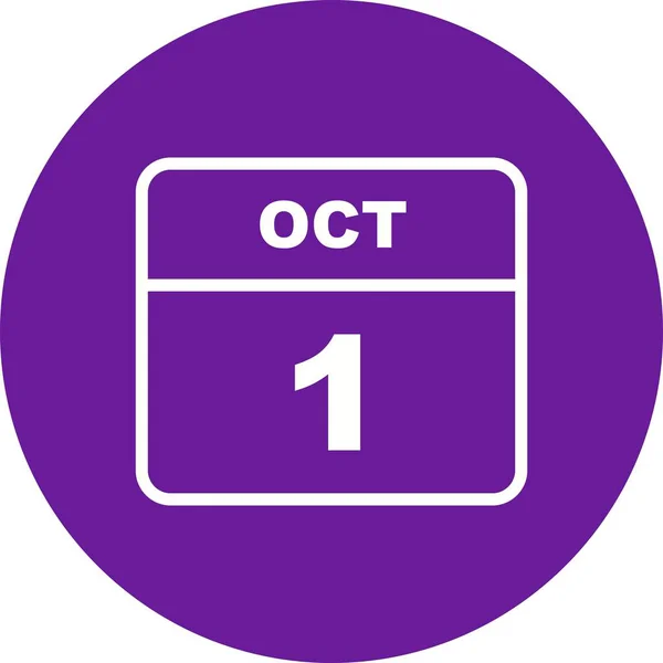 1 жовтня на день одноденного календаря — стокове фото