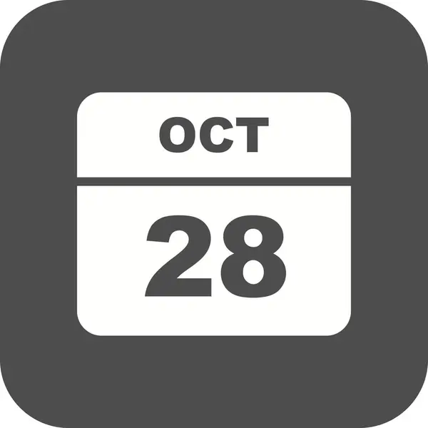 28 Ekim Tarih tek günlük takvim — Stok fotoğraf