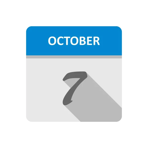 October 7th Date on a Single Day Calendar — Stock Photo, Image