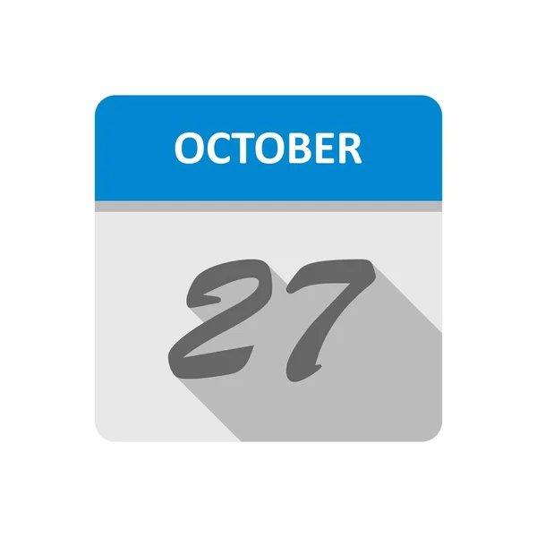Дата 27 октября в календаре одного дня — стоковое фото