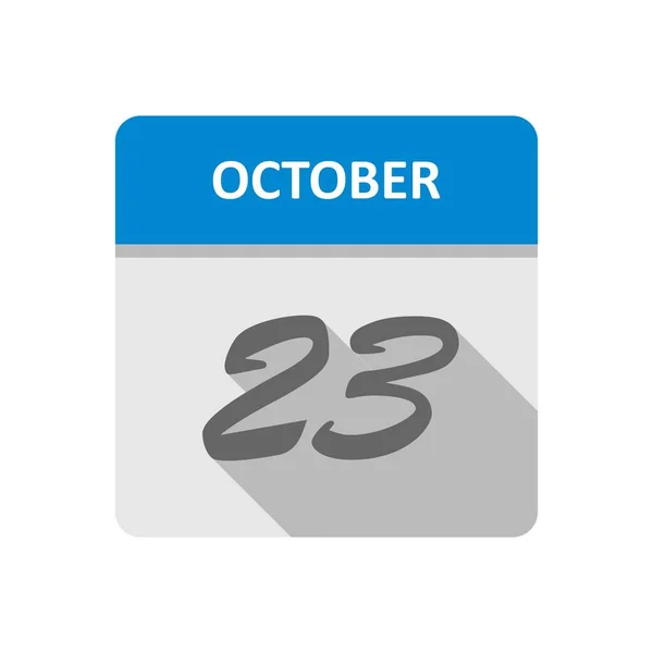 Дата 23 октября в календаре одного дня — стоковое фото