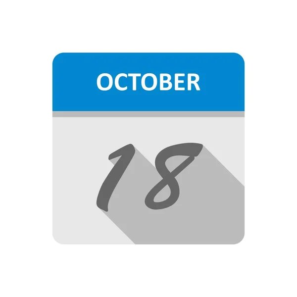 18 octobre Date sur un calendrier d'un seul jour — Photo