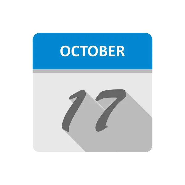 17 de octubre Fecha en un calendario de un solo día —  Fotos de Stock