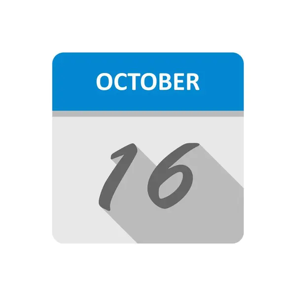 16 Ekim Tarih tek günlük takvim — Stok fotoğraf