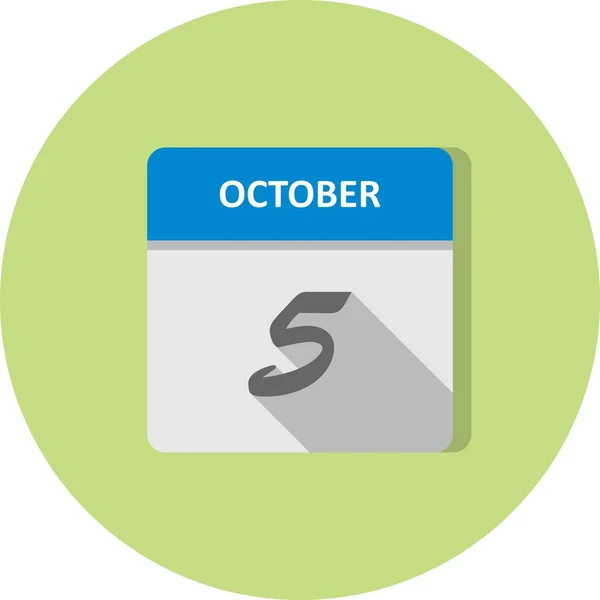 October 5th Date on a Single Day Calendar — Stock Photo, Image