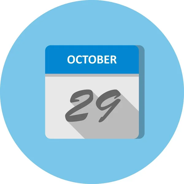 29 oktober datum op een enkele dag kalender — Stockfoto