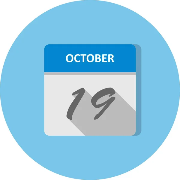 19 de octubre Fecha en un calendario de un solo día —  Fotos de Stock