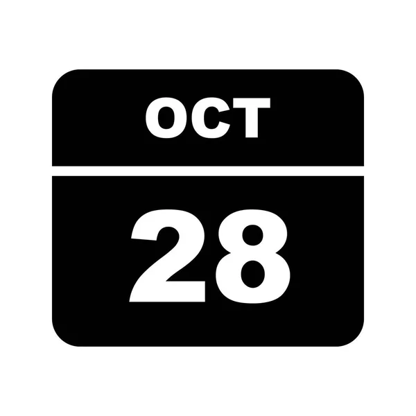 Дата 28 октября в календаре одного дня — стоковое фото
